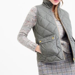 Women’s Gray Wool-like Puffer Vest